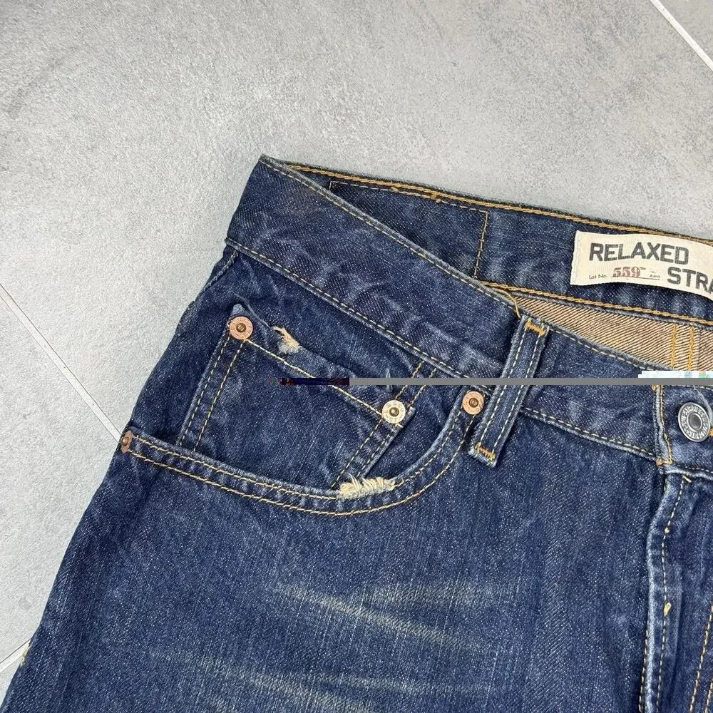 Vintage Levi's 559 Men's 30x30 Y2K Dark Indigo Relaxed Straight Jeans 2005